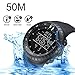 Men's Sport Digital Wrist Watches Outdoor Water Resistant Military Casual LED Backlight Watch (Black)