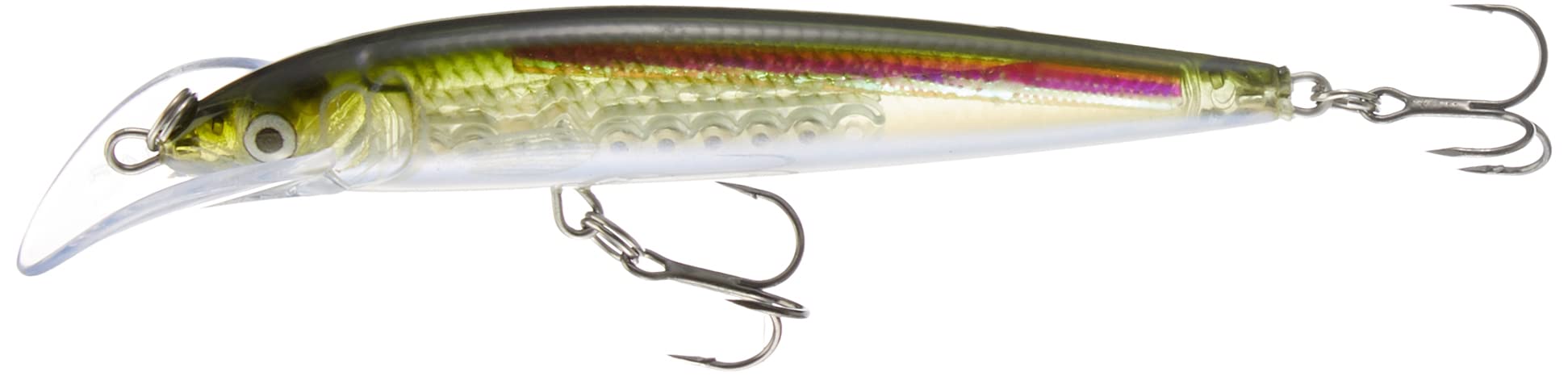 Rapala Scatter Rap Deep Husky Jerk Lure with Two No. 6 Hooks, 2.7-3.6 m Swimming Depth, 10 cm Size, Olive Ghost