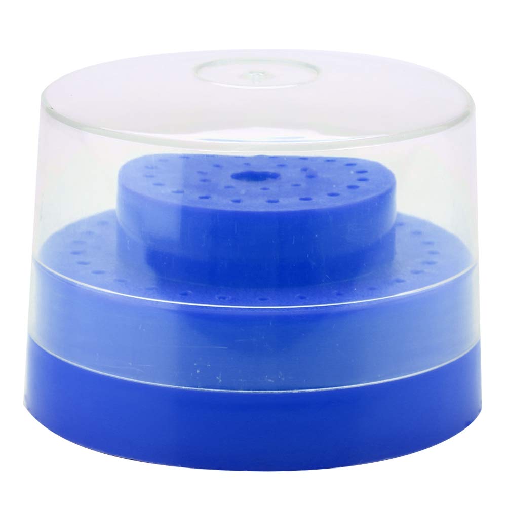 Dental Bur Holder, Dental Burs Holder,3 Colors 60 Holes Slots Round Bur Holder Block Case Holder Dental Instrument(Blue)