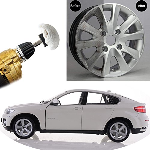 Medoon Polishing Pad Buffing Wheel Kit White Flannelette 5 Pack, Polisher Tools Fit for Metal Aluminum Stainless Steel Chrome Wood Plastic Ceramic Glass Woods Fabric Cotton Machine Jewelry etc - Thumbnail 5