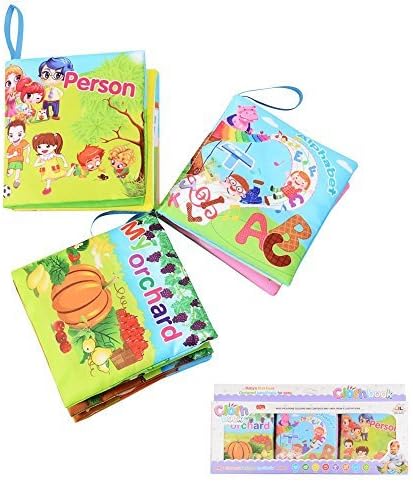Goaply  Baby Soft Cloth Books [3Pack] is  Non-toxic,Colorful,Fabric Early Childhood Educational Toys Designed According To the Size of the Child's Palm. Best  for Children's Shower.