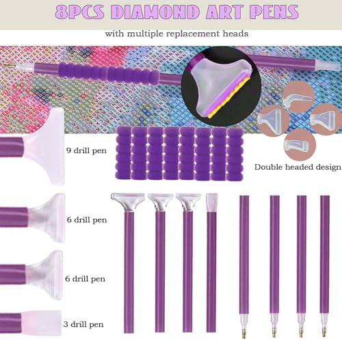Lenxnmy 247Pcs DIY Diamond Painting Tools Kit with Light Table for Tracing A3, Diamond Art Sealer, Diamond Correction, DIY Craft