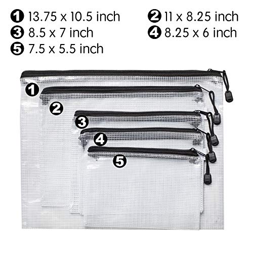 image for Modern Bethel Travel Pouch (Set of 5), White, Clear, Black