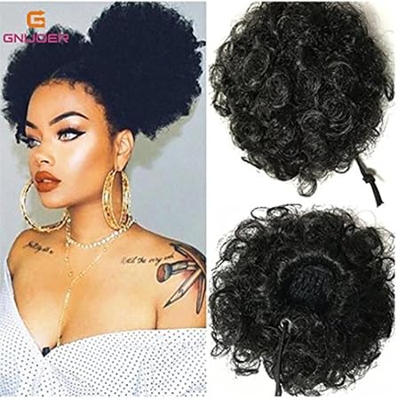 Amazon Com Haned Kanekalon Afro Fluffy Drawstring Clip In Hair