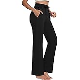 JEKAOYI Yoga Pants Women Flared High Waisted Stretch Drawstring Causal Pants Workout Gym with Pockets