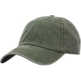 The Vintage Year Plain Washed Cotton Adjustable 6 Panel Dad Hat Baseball Cap