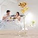 Pixnor 24K Gold Foil Artificial Rose Flower with Acrylic Heart Shaped Stand for Valentines Day Mothers Day Birthday Anniversary Gift