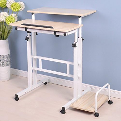 Laptop table WSSF Floor-standing Computer Desk Height Adjustable Lazy Sofa Bedside Learning Book Table Moveable Lift Up And Down Workstation Color,Size Optional Platforms & Stand