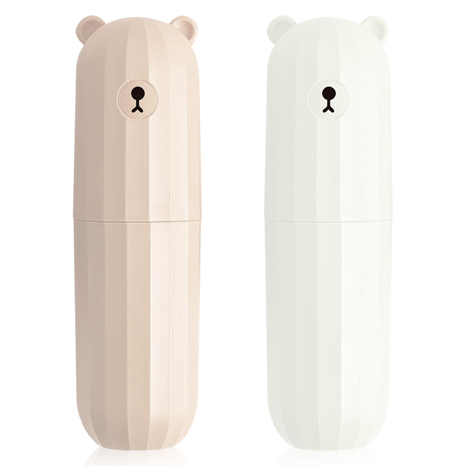 Jadin Toothbrush Case, Toothbrush Covers, 2 Pcs Toothbrush Travel Case Cover, Portable Toothbrush Storage Case, Suitable for Home Travel Outdoor Camping Business Trip, 20 x 5.5cm, White + Pink