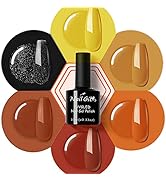 NAILGIL Sunflowers Gel Nail Polish Set, Bright Nail Gel Polish Yellow Orange Black Nail Polish wi...