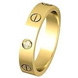 Dubeauty Love Zircon Ring-Gold Lifetime Just Love