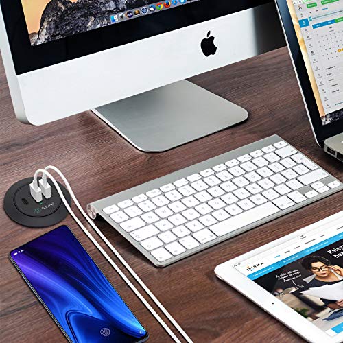 Gonine USB C Charger Desktop Power Grommet, 2 Inch Hidden Desk Hole