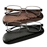 Success Eyewear 2 Pair Reading Glasses Metal Rim Readers for Men and Women Glasses for Reading +3.5