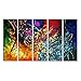 Wieco Art Colorful Abstract Heart Oil Paintings on Canvas Wall Art Ready to Hang for Living Room Bedroom Home Office Decorations Modern 5 Panel 100% Hand Painted Stretched and Framed Artwork