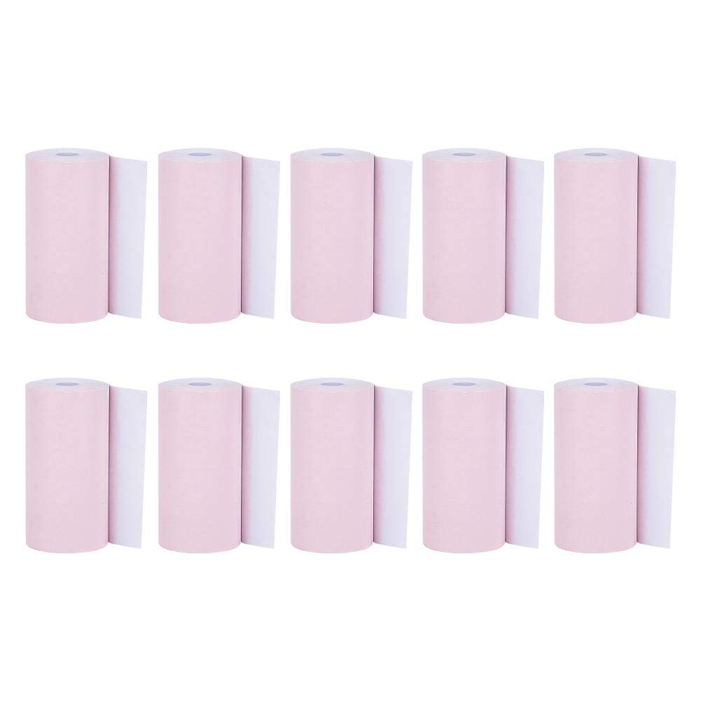 Kafuty 10 Rolls Pink Thermal Paper, Receipt Printing Paper for 58mm Thermal Printer, with Clear Images and Smooth Printing Effects, Convenient and High Efficient.