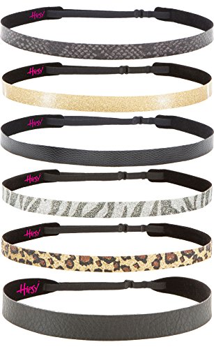 Hipsy 6pk Women's Adjustable NO SLIP Holiday Headband Multi Gift Pack (Animal Print 6pk)