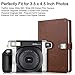Fintie Photo Album for 3.5x4.25 Inch Polaroid Films - 64 Pockets Small Albums Book Compatible With Fujifilm Instax Wide EVO/400/300, Polaroid Now+/Now/Flip/I-Type/600/SX-70 Photos, Vintage Brown