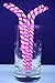 Reusable Straws BPA Free Silicone Adjustable Length for Tall Tumblers and Short Blender Cups 4 Pack Pink White Stripes by GreenPaxx