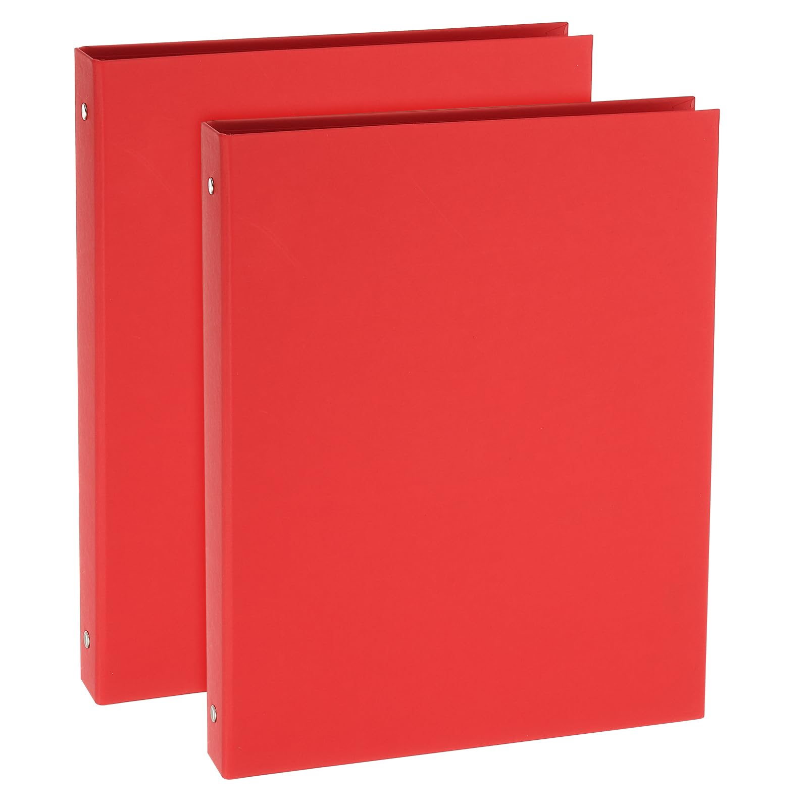 PATIKIL A4 Binder Cover, 2 Pcs 4 Round Ring Binder Protector Kraft Paper Binder Shell Hardcover for Meeting Notebook Folder, Red
