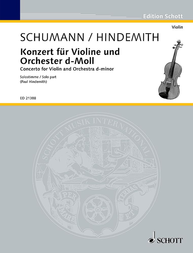 Concerto en ré mineur pour violon et orchestre: by Robert Schumann. WoO 1. violin and orchestra. Partie soliste.