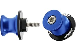LQMY 2pcs 6MM M6 X1.5 Motorcycle Swing arm Sliders Stand Spools fits for YZF R1 R3 R6 R7 R125 R25 R1000 (Blue)