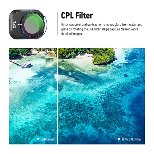 NEEWER ND Filter Set Compatible with DJI Mini 3/DJI Mini 3 Pro, Neutral Density Filter Drone Lens Accessories with Lightweight Frames&HD Multi-Coated Optical Velter, 6pcs CPL ND8 ND16 ND32 ND64 ND128