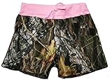 JLCK Mossy Oak Camo & Pink Girls Shorts Silky Polyester 4t-14