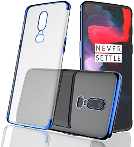 BestTalk Series Shockproof Back Cover for OnePlus 6 (Electroplated Super Case)(Blue)
