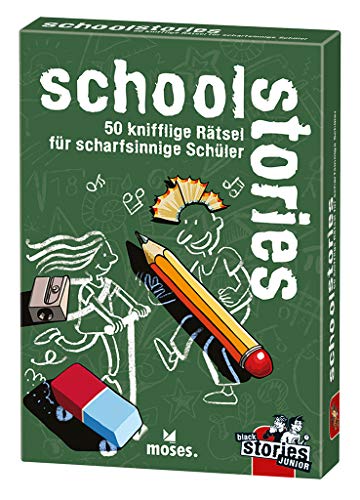 moses. Black/ Junior school stories| 50 knifflige Rätsel für Schüler , Kartenspiel für Kinder ab 8 Jahren