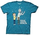 Ripple Junction Rick and Morty Peace Among Worlds Mens T-Shirt(Large, Heather Turquoise)