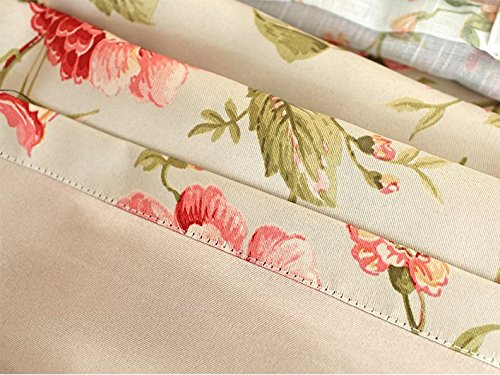 LELVA European-style Rose Floral Thermal Insulated Blackout Grommet Curtain Panel Room Darkening Drapes Package of 2 Piece (W52" X L84") - Thumbnail 4