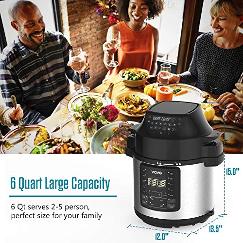 VQVG Pressure Cooker Air Fryer, Steamer, Slow Cooker, MultiCooker, and