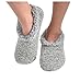 Snoozies Womens Textured Tweed Knit Sherpa Lined Slipper Socks