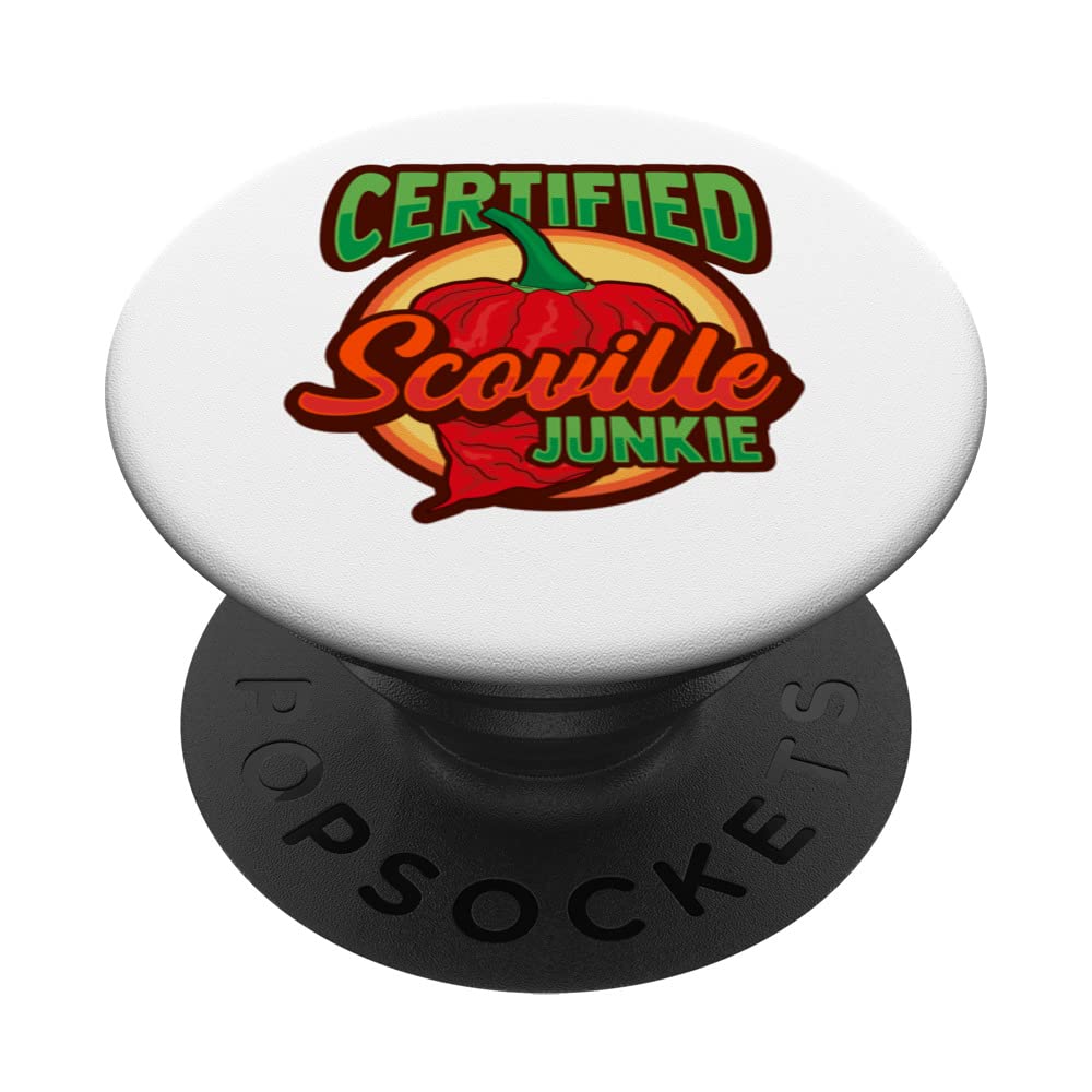 Certfied Scoville Junkie Design for a Habanero Chili Lover PopSockets Adhesive PopGrip