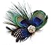 TOBATOBA Cute Peacock Feather Hair Clip