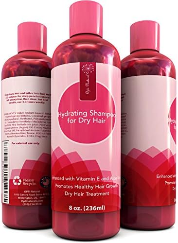 Shampoo For Flaky Scalp &amp; Dry Hair – Suitable for Color Treated Hair – 100% Natural – Vitamin E &amp; Argan Oil – Natural Hair Treatment for Men &amp; Women – 8 oz – Made in the US by Opti Natural