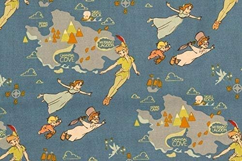 DISNEY CRAFT COTTON PRINT - PETER PAN - NEVERLAND - 112 cm wide - sold per half metre