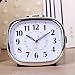 Non Ticking Desk Alarm Clock, BonyTek Analog Quartz Alarm Clock with Analog Mechanical Bell Alarm Chord Music Alarm Snooze Silent Nightlight, Battery Powered (White)
