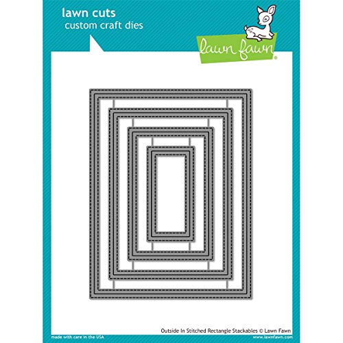 Lawn Fawn Lawn Cuts Craft Die - LF1442 Outside In Stitched Rectangle Stackables