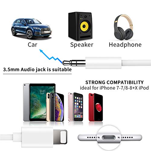 image for turelar Aux Cord for iPhone 3.5mm Compatible with iPhone Xr/Xs MAX /8P