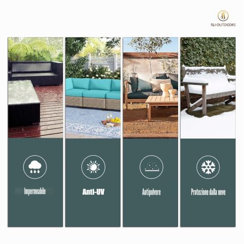 F&J Outdoors Garden Sofa Protector Cover Waterproof UV Resistant 3 Seater Bench Protective Cover Outdoor Sofa Protector 208x99x61/89cm Grey