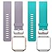 Fitbit Blaze Bands, SKYLET 2 Pack Silicone Replacement Accessories Wristband with Steel Frame for Fitbit Blaze Smart Watch Bands (No Tracker) (2PC: Light Purple&Teal+2 Frames)