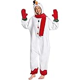 OLAOLA Unisex Adult Christmas Costume, Plush Santa Onesie Reindeer Gingerbread Snowman One-Piece Cosplay Pajamas