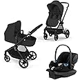 Cybex EOS 5-in-1 Travel System Stroller + Lightweight Aton G Infant Car Seat, Moon Black