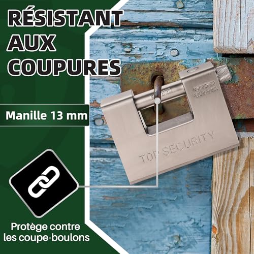 Nestling Heavy Duty Outdoor Padlock – Safety Key Padlock, Waterproof and Corrosion Resistant, 5 Keys, 1.1 kg, Suitable for Containers, Warehouses, Motorcycles, etc. (94 mm)