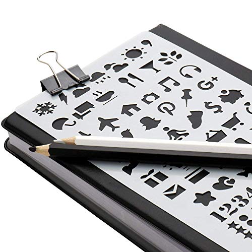 ONEST 12 Pack Letter and Number Stencils Alphabet Stencil Journal/Notebook/Diary/Scrapbook DIY Drawing Template Stencil, 4x7 Inch - Thumbnail 4