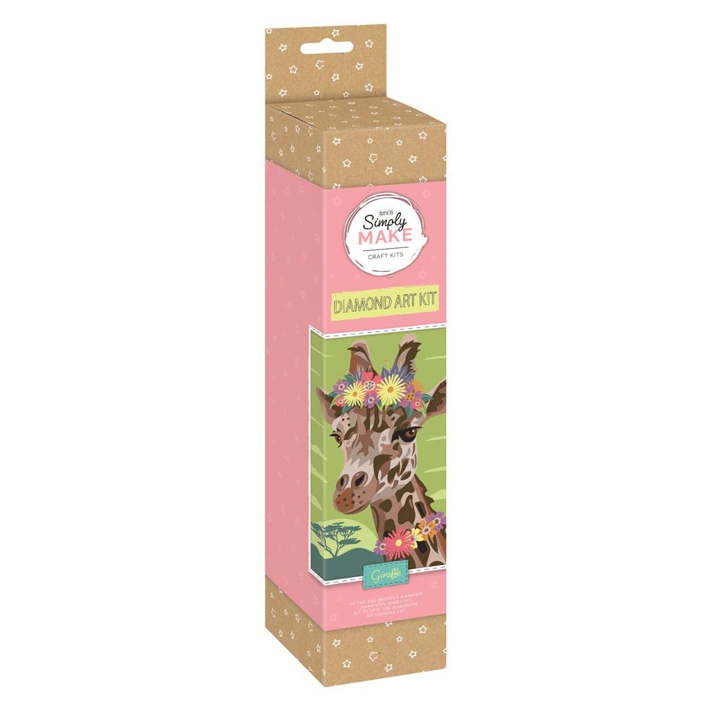 Simply Make Diamond Art Kit - Giraffe - Diamond Painting Kits for Adults, Vibrant Picture Canvas with Accessories, for Home Decor or Wall Hang Accessory, Gem Tool Included - Art & Craft Kit