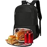 17 Inch Laptop Backpack Large Capacity Backpack with Cooler Compartment for Travel Camp Anti-Theft Work Business Shoulders Bag with USB Charging Hole And Headphones Hole Waterproof and Durable Black