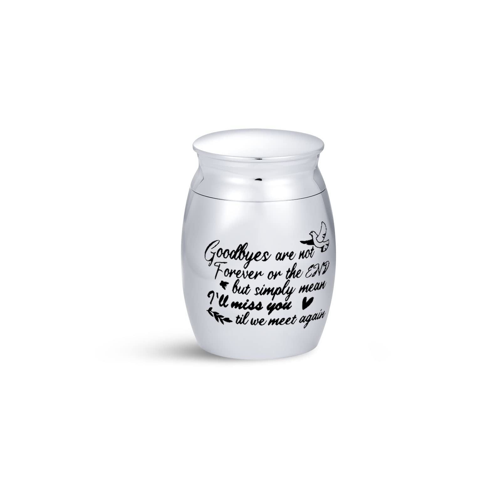 FGT Mini Small Urn for Ashes Dog Cat Family Grandma Mum Dad Husband Wife Cremation Memorial Keepsake Goodbyes are not Forever or the END