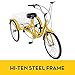 Happybuy Single Three Wheel Bike Cruise Bike 24inch Seat Adjustable Trike with Bell Brake System and Basket Cruiser Bicycles Large Size (Yellow Single Speed)thumb 1